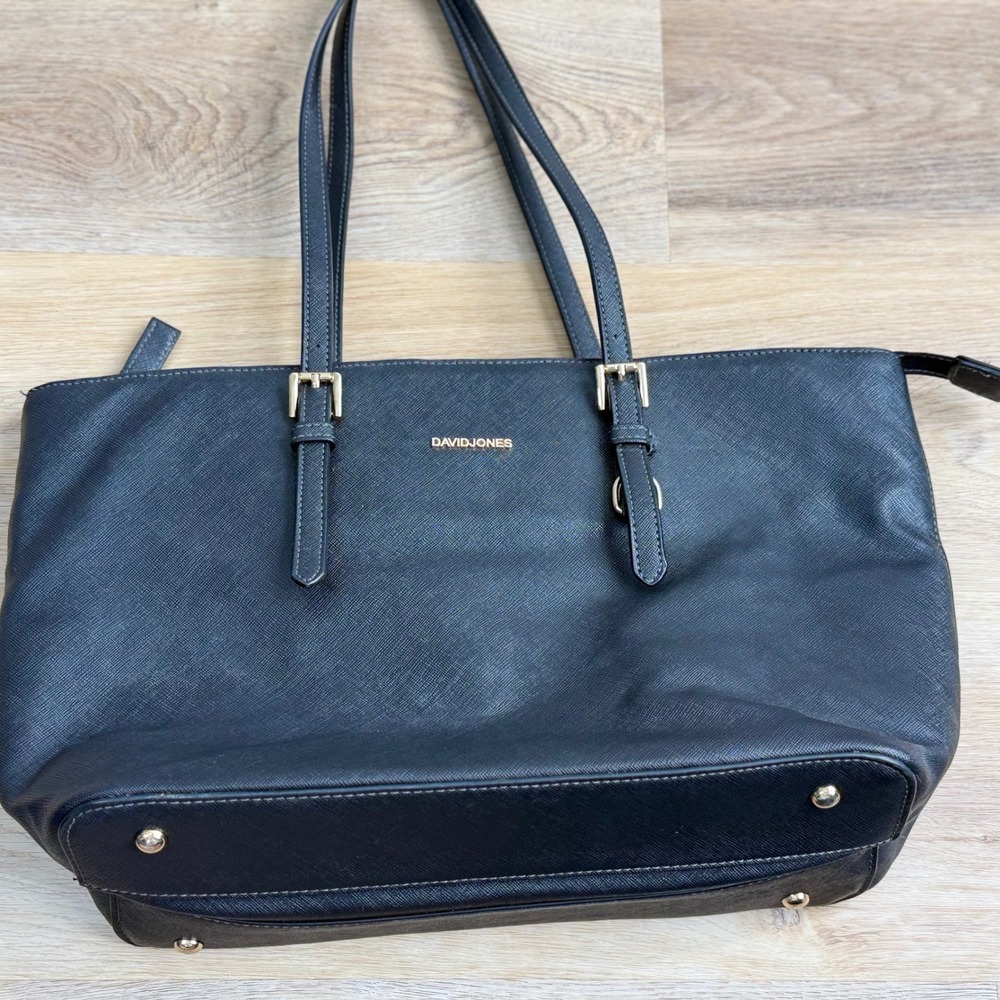David Jones Paris Black Saffiano Tote Bag Womens LG Work Travel Everyday
Classic